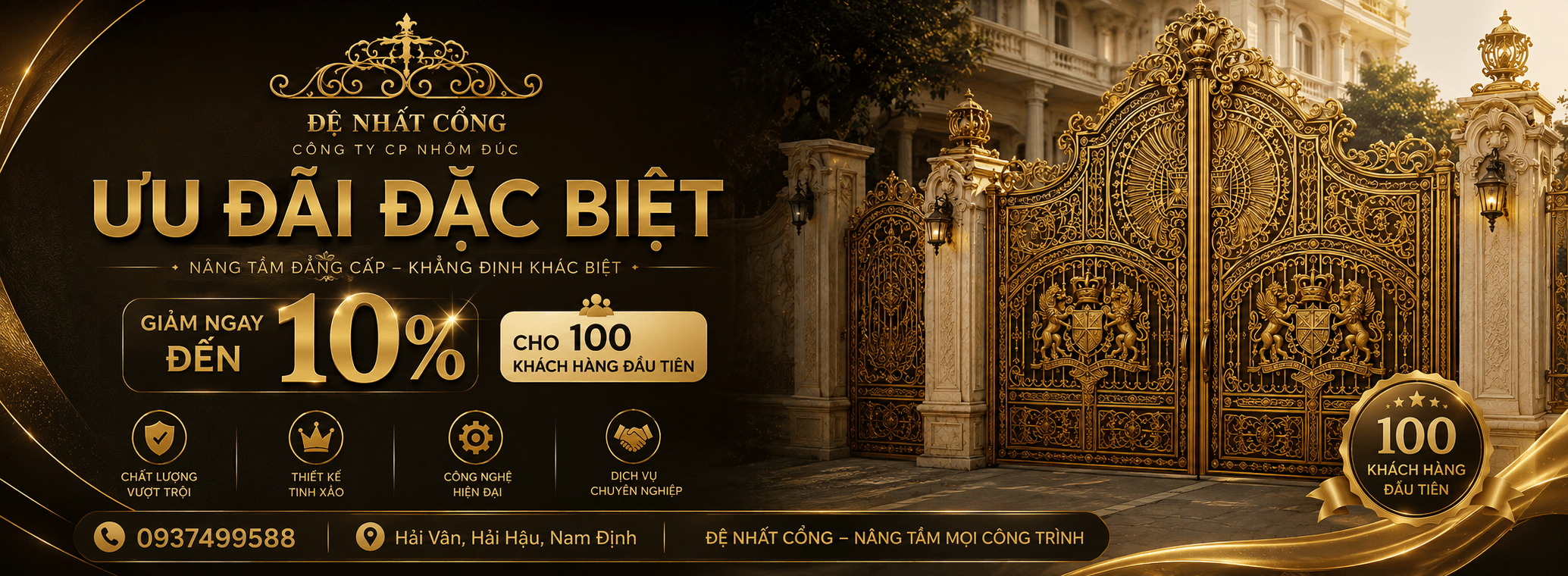 Đệ Nhất Cổng - Cổng Nhôm Đúc Hoàng Gia