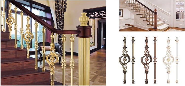 Hình ảnh thực tế Cầu thang nhôm đúc Tân Cổ Điển - Góc 2