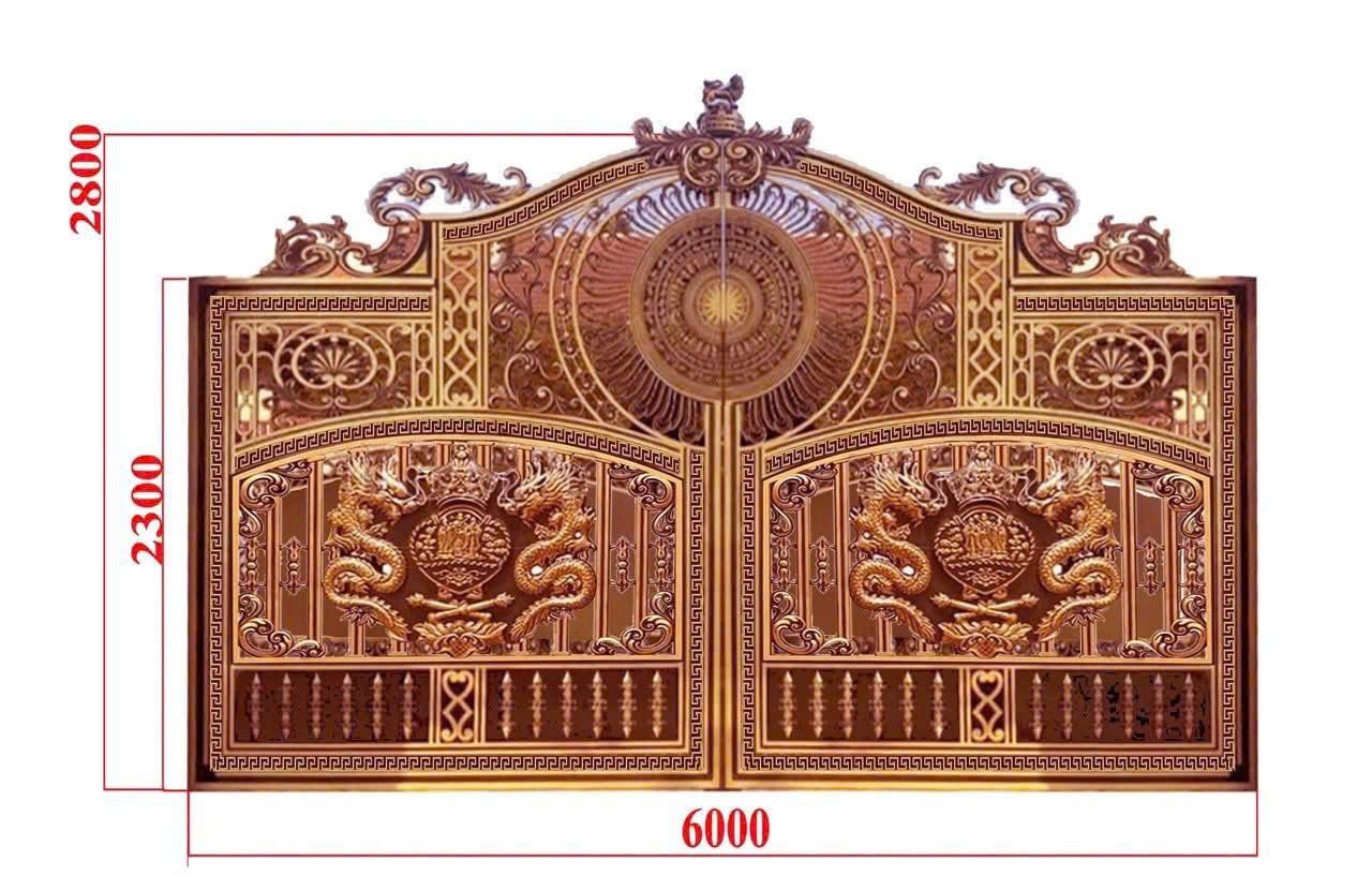 Cổng nhôm đúc Song Long